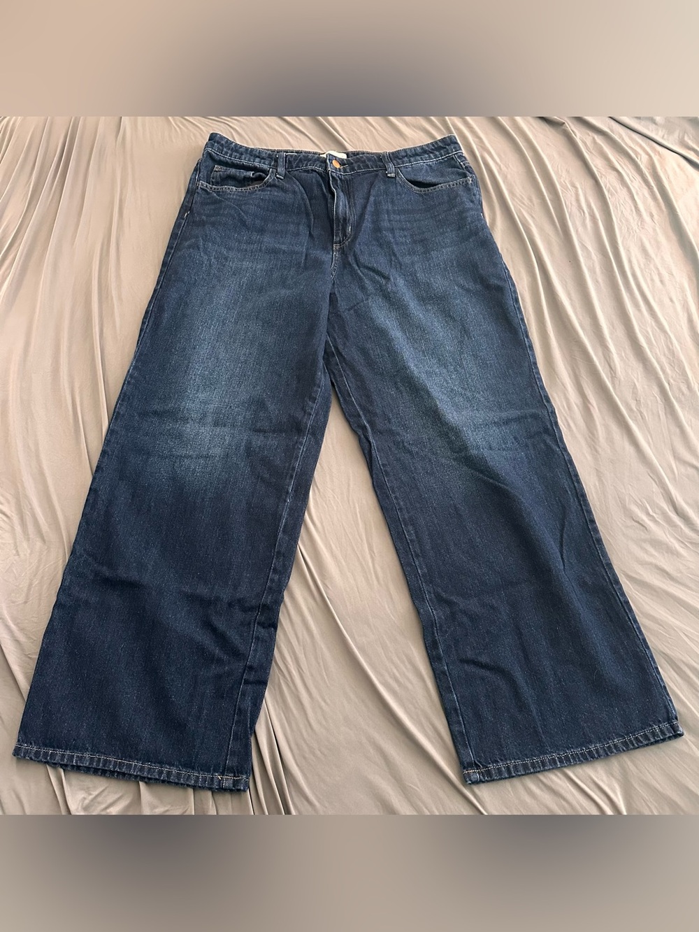 Relaxed Wide-Leg Women’s Jeans in Dark Blue